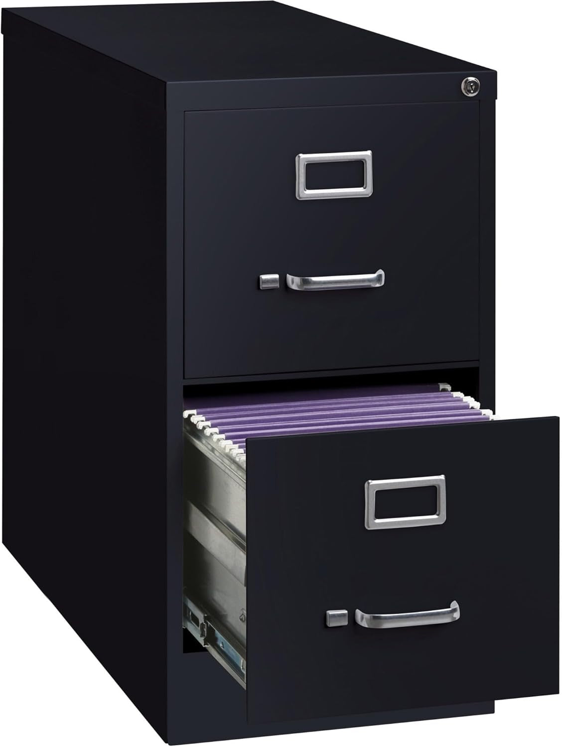 2-Drawer Vertical File with Lock, 15 by 26-1/2 by 28-3/8-Inch, Black-3