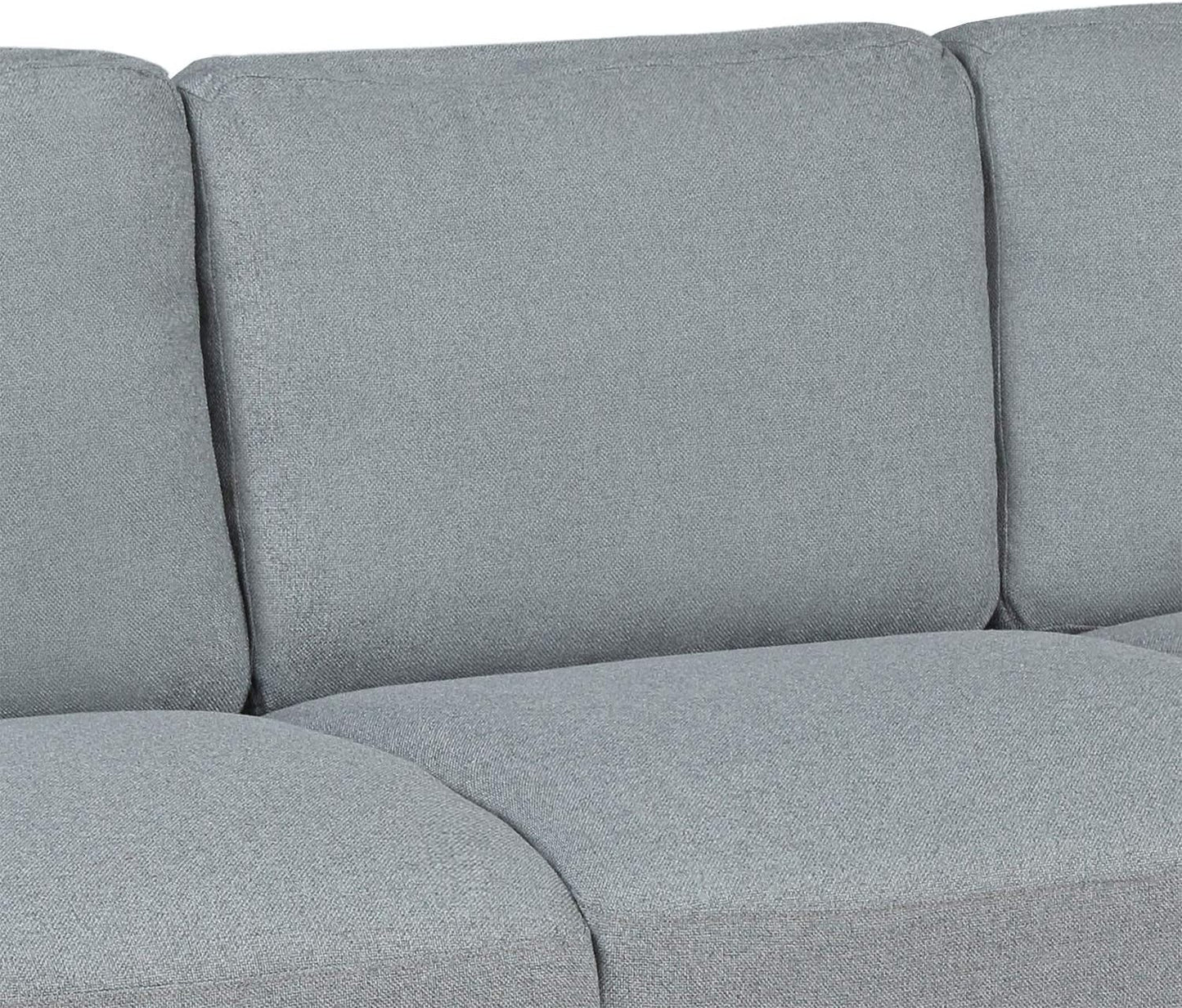 2-Piece Linen Fabric Upholstered Living Room Furniture Set, Including 3-Seater Sofa and Loveseat Sofa with Seat and Back Cushions, Grey-4