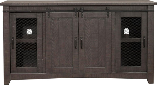 Sierra 65" Solid Wood TV Stand, Grey-0