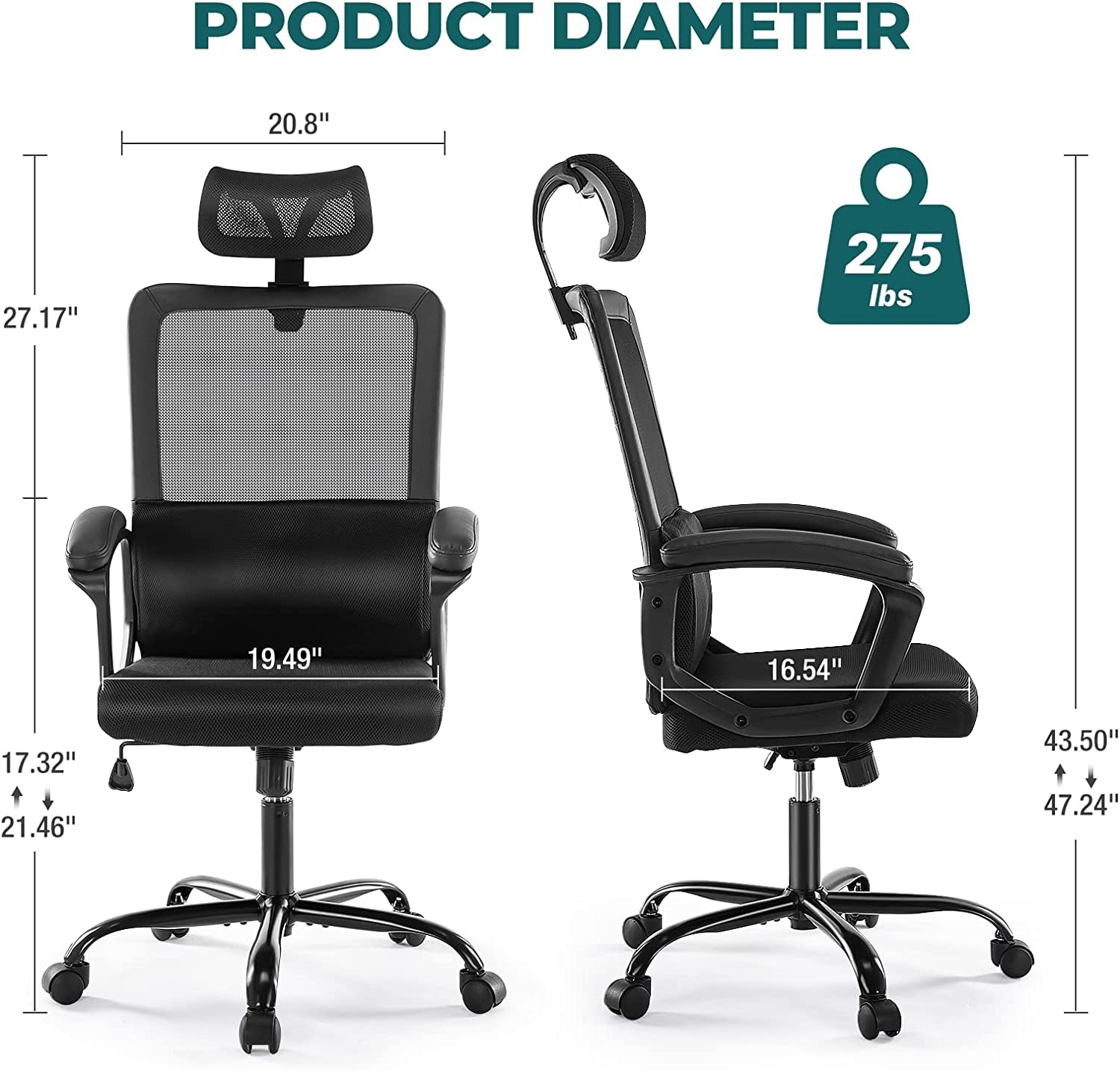 Ergonomic Mesh High Back Office Chair-2