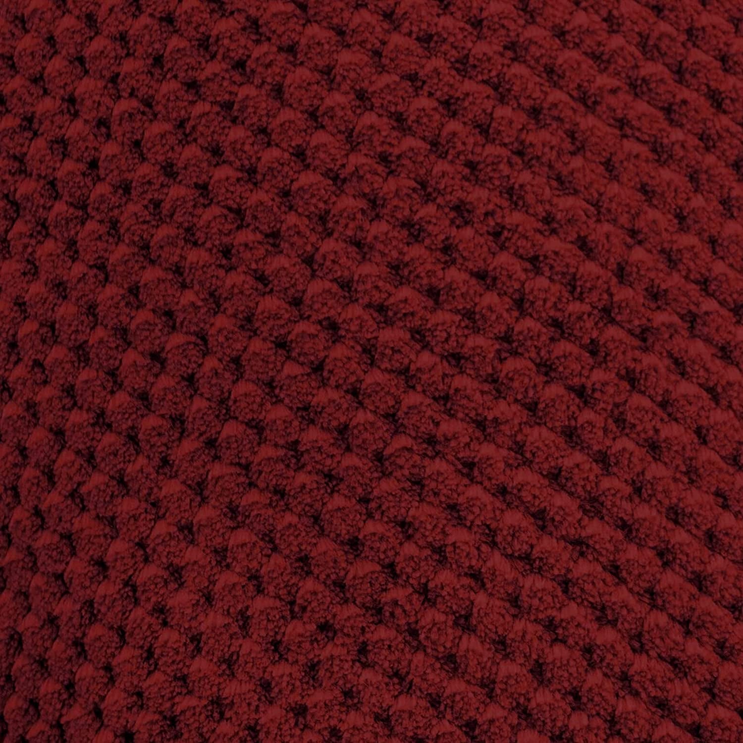 Fabric Electric Power Recliner Chair with Heat and Massage, Burgundy-1