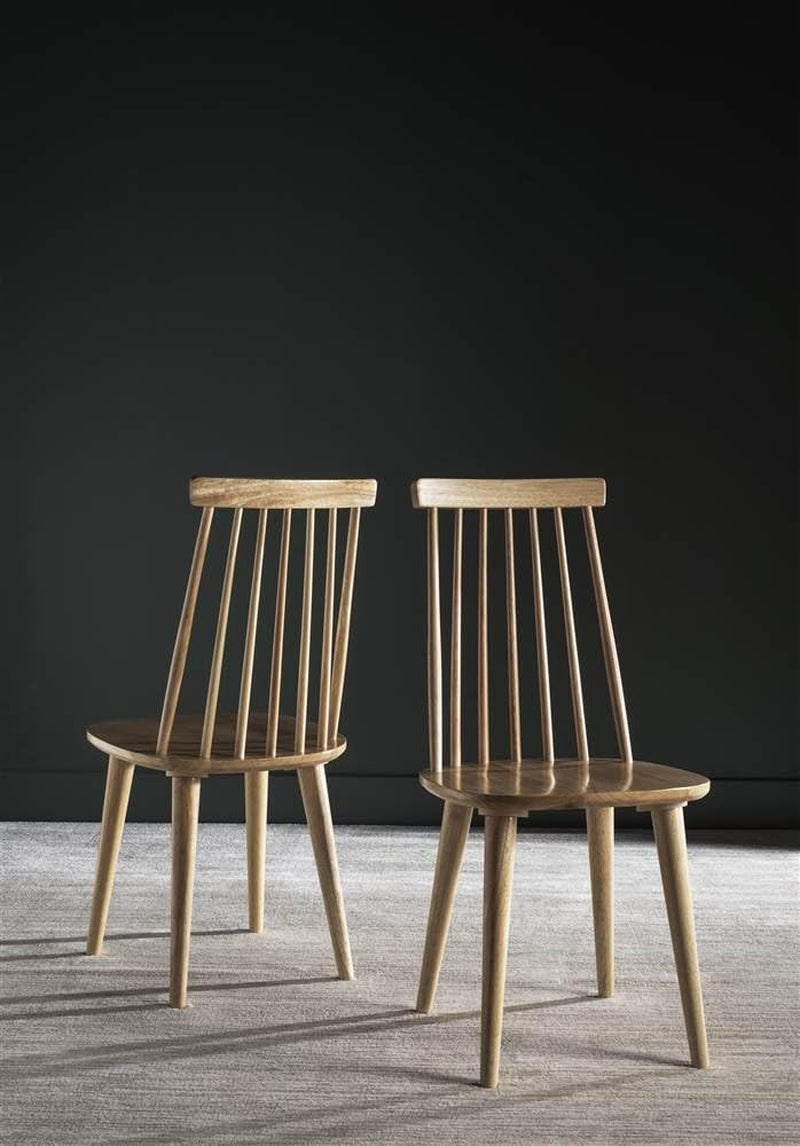 American Homes Collection Burris Country Farmhouse Natural Spindle Side Chair, Wood (Set of 2)-4