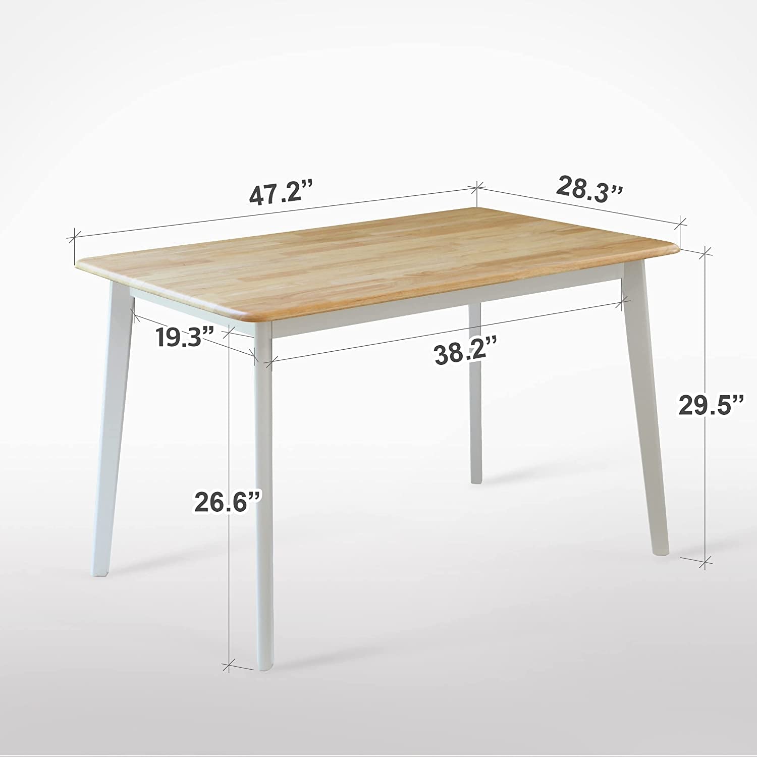 Mid Century Modern Rectangular Wooden Dining Table-2