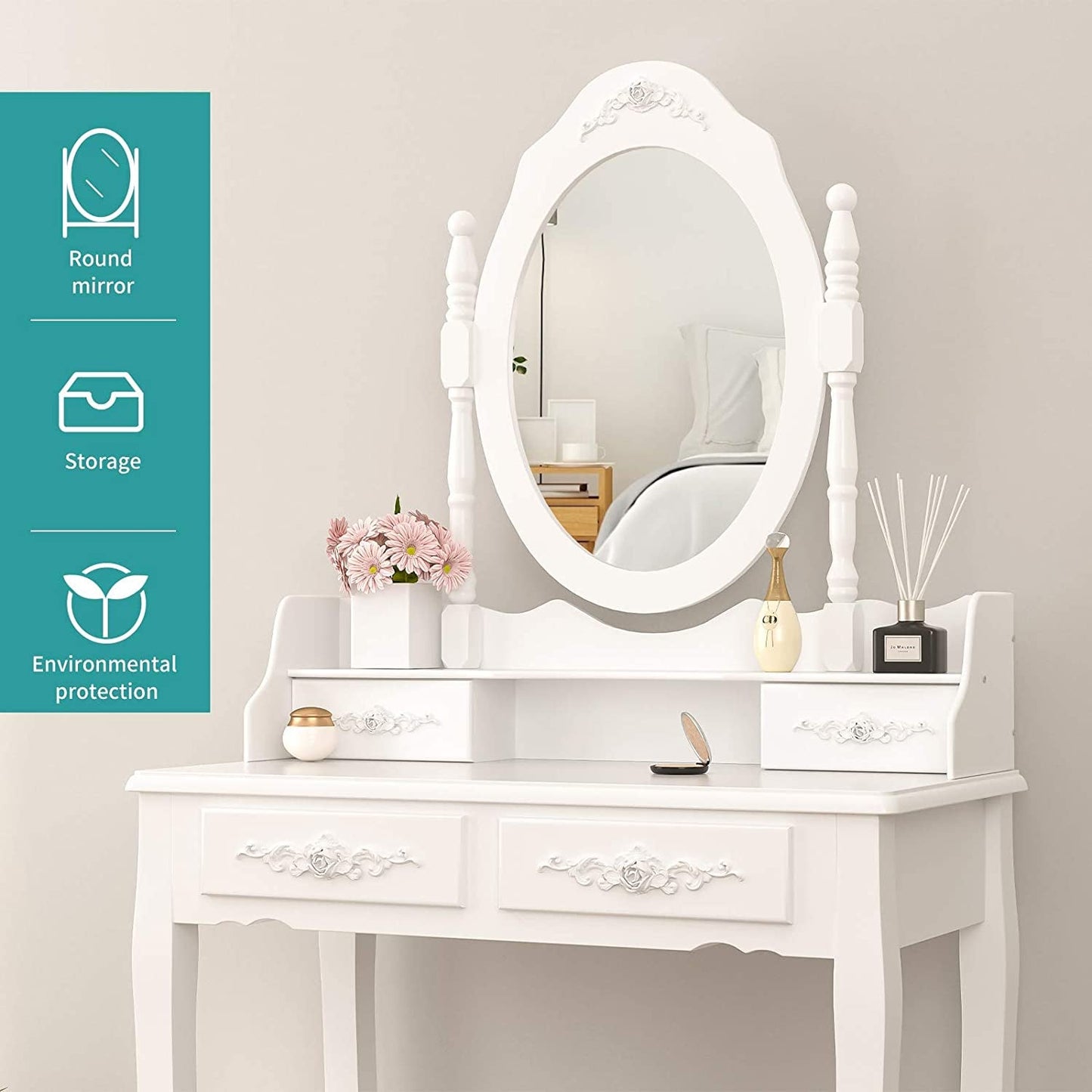 White Bedroom Makeup Table Set-3