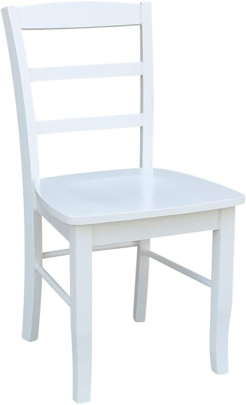 International Concepts Set of Two Madrid Ladderback Dining Chairs, White-0