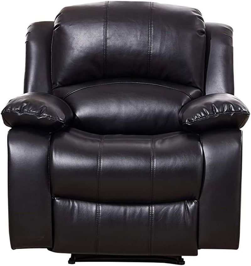 Power Reclining Bonded Leather Living Room Set (Black, Power Recliner)-0