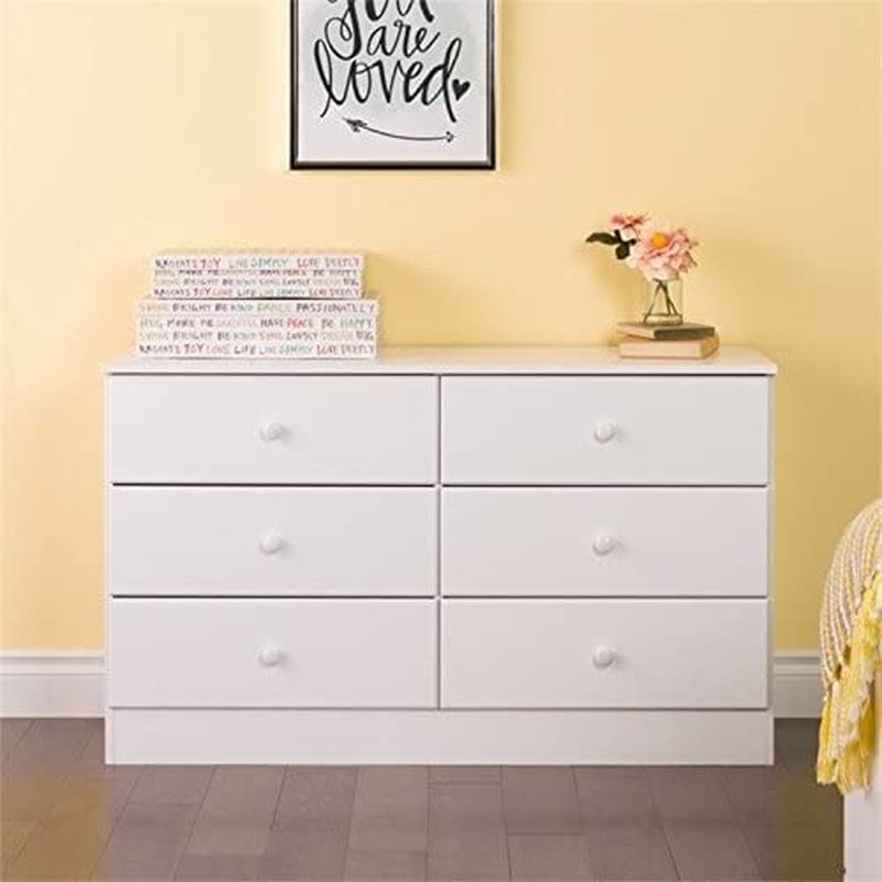 Astrid 6-Drawer Double Dresser, White-0