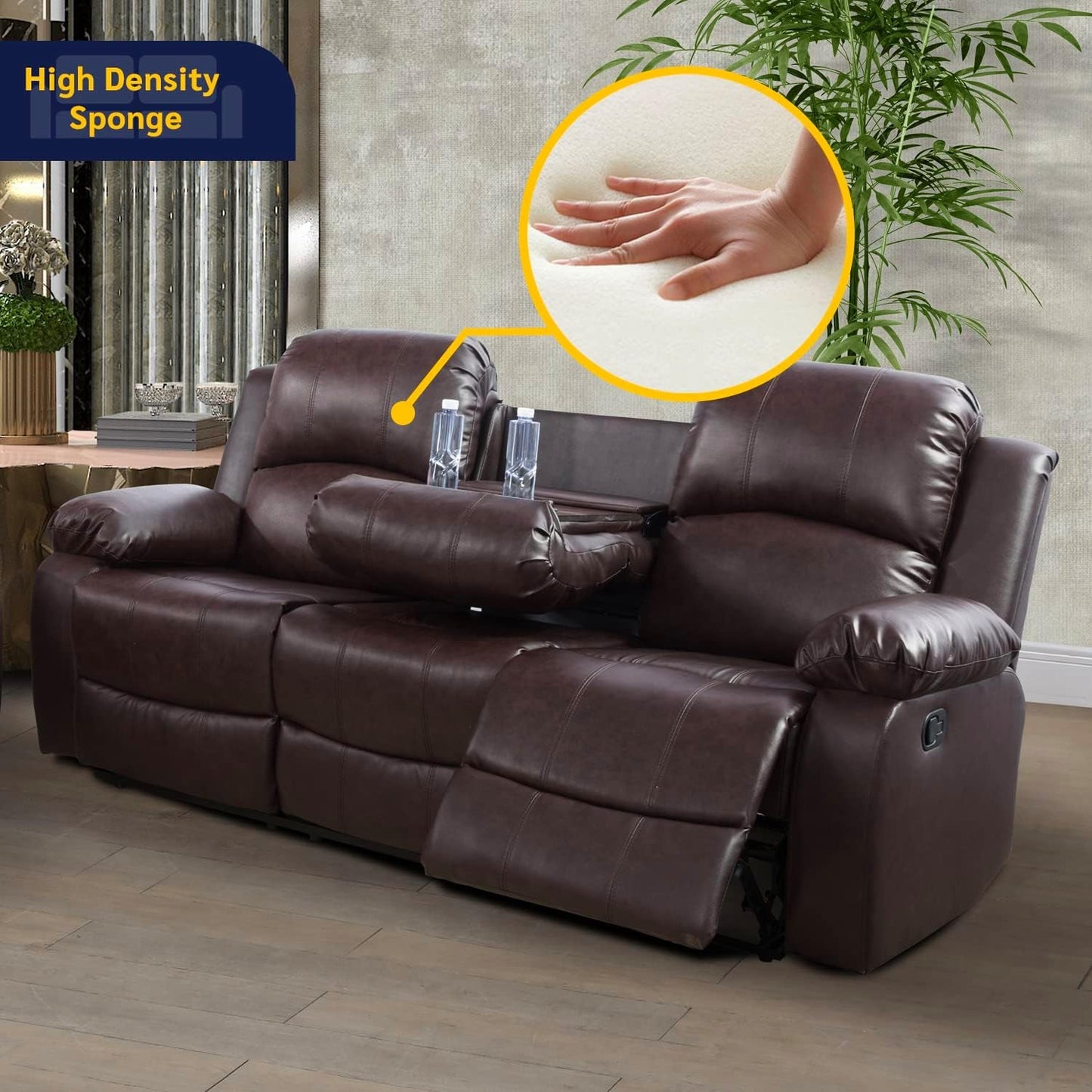 Alpine Living Room Recliner Set Include Love Seat, Sofa, 2-Piece-2