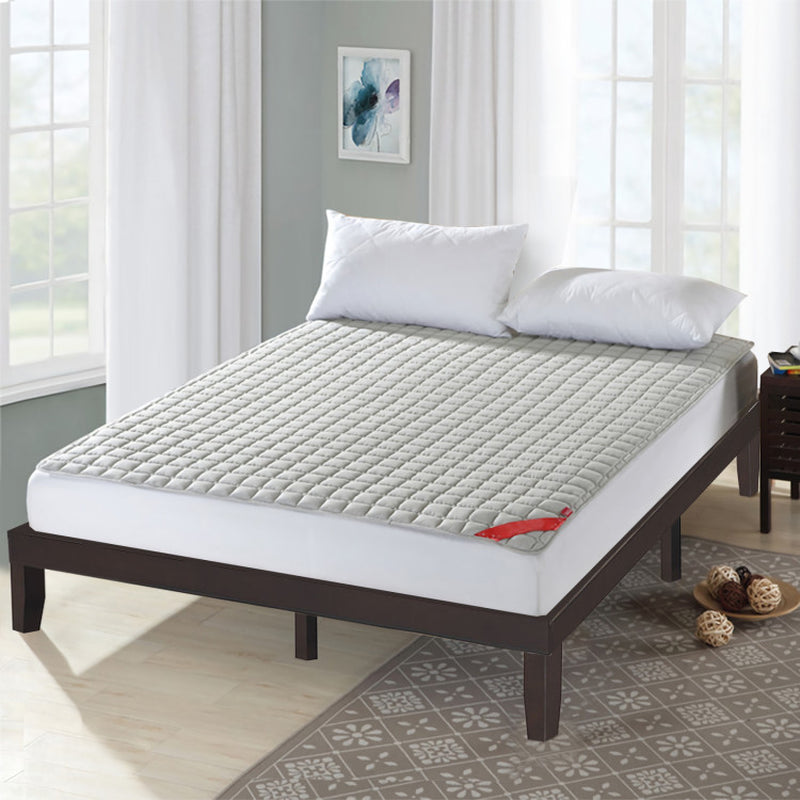 14 Inch King Size Rubber Wood Platform Bed Frame with Wood Slat Support-0