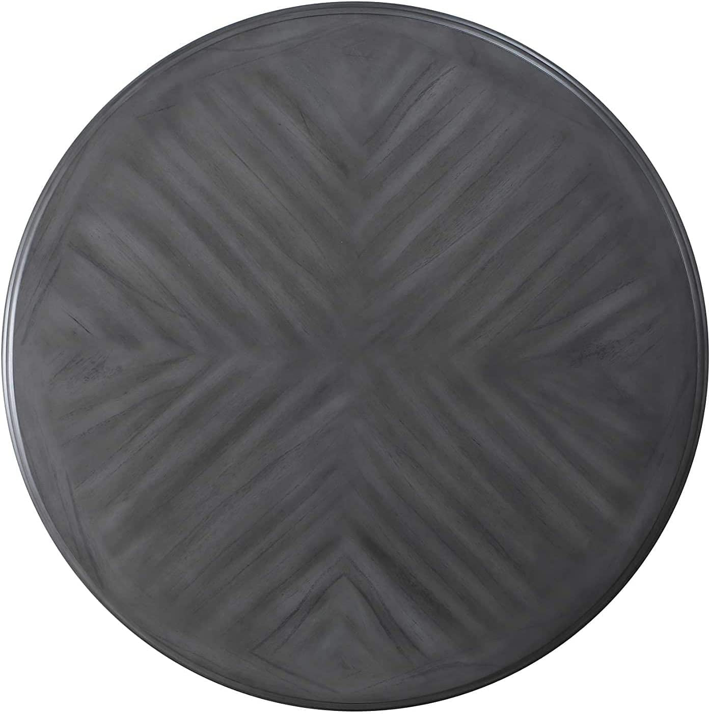 Gray 5-Piece round Dining Set with 1 Table and 4 Chairs-3