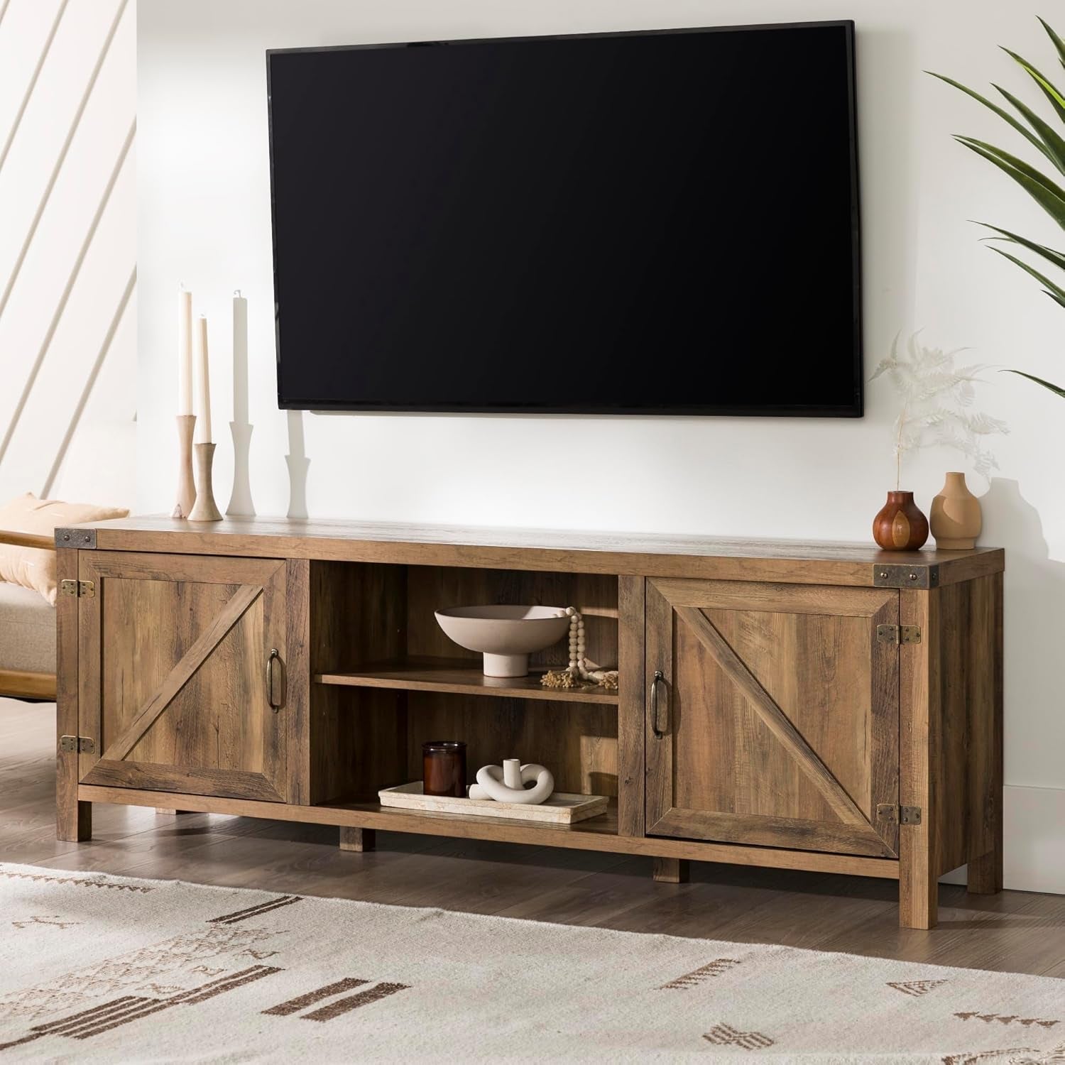 Rustic Oak TV Stand for 70/80 Inch TVs-0