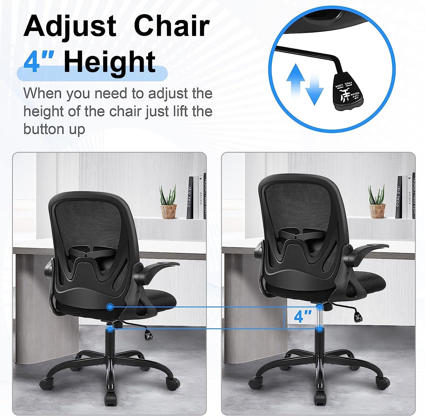 Ergonomic Mesh Office Chair with Adjustable Support-4