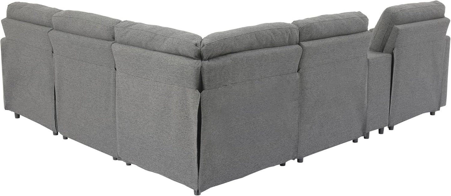 Modern Power Reclining Sectional Sofa with USB & Power-4