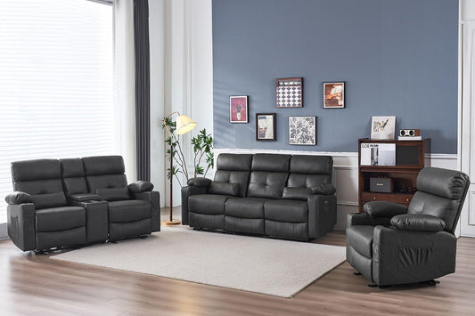 Recliner Sofa Sets for Living Room, 3 Pieces Recliner Furniture Sofa Set, Power Recliner Sofa, Loveseat, Recliner, Power Recliner Sofa Set for Living Room Furniture Set-0