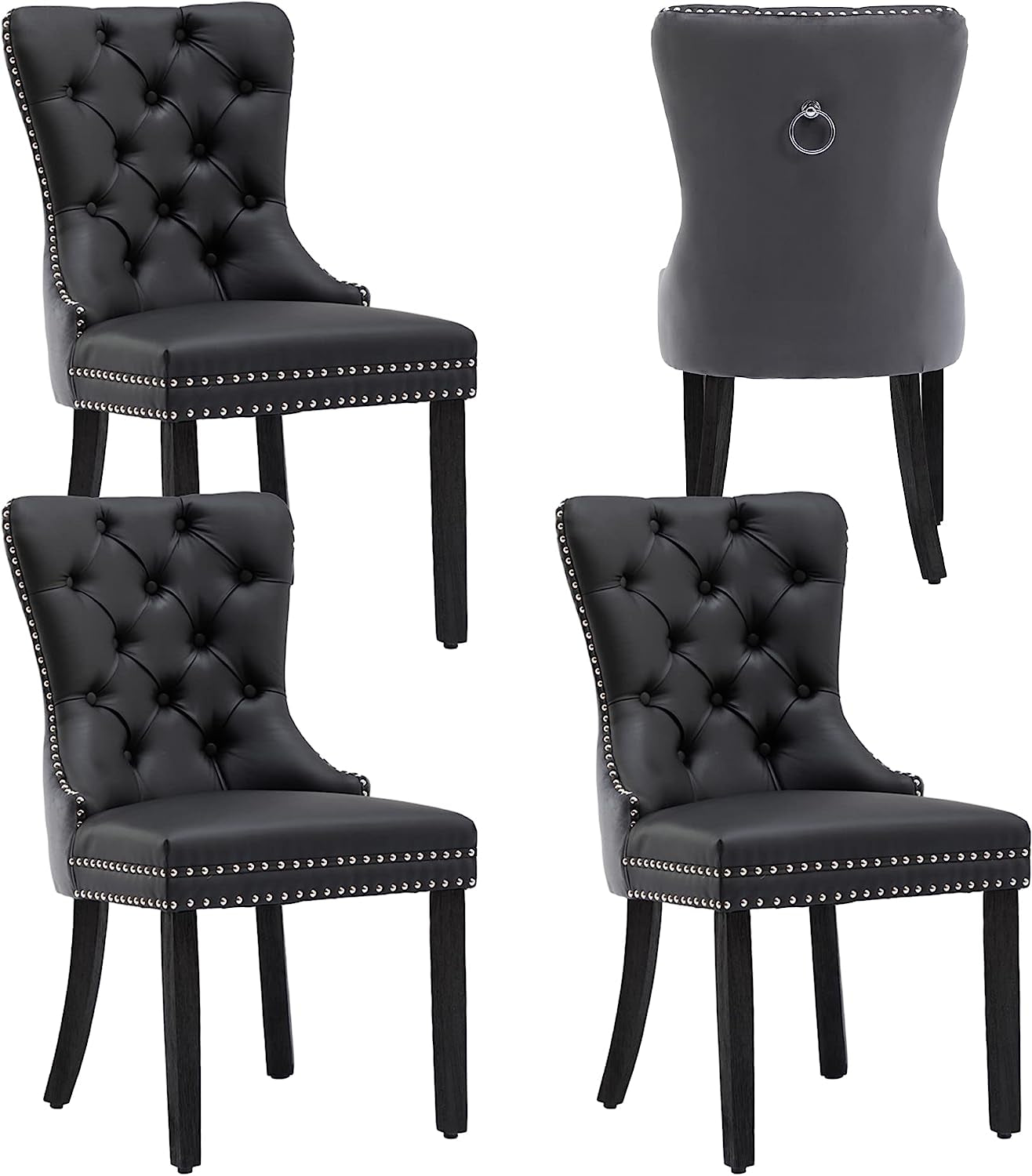 Dining Chairs Set of 4, Upholstered High-End Tufted Dining Room Chair-2