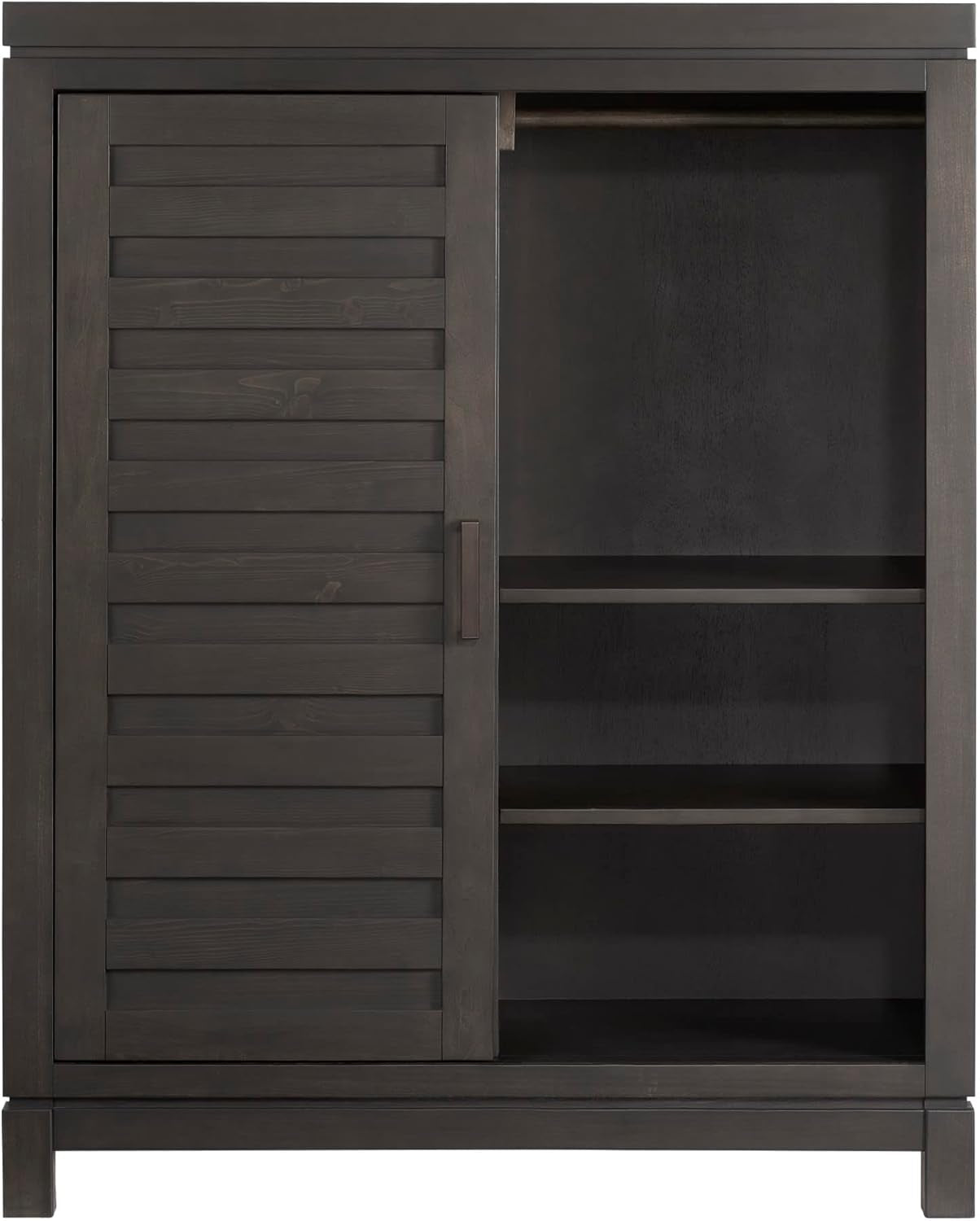 Manchester Premium Soft Close 5-Drawer Chifferobe with Adjustable Shelves and Hanging Rod, Smooth Black Iron Finish-4