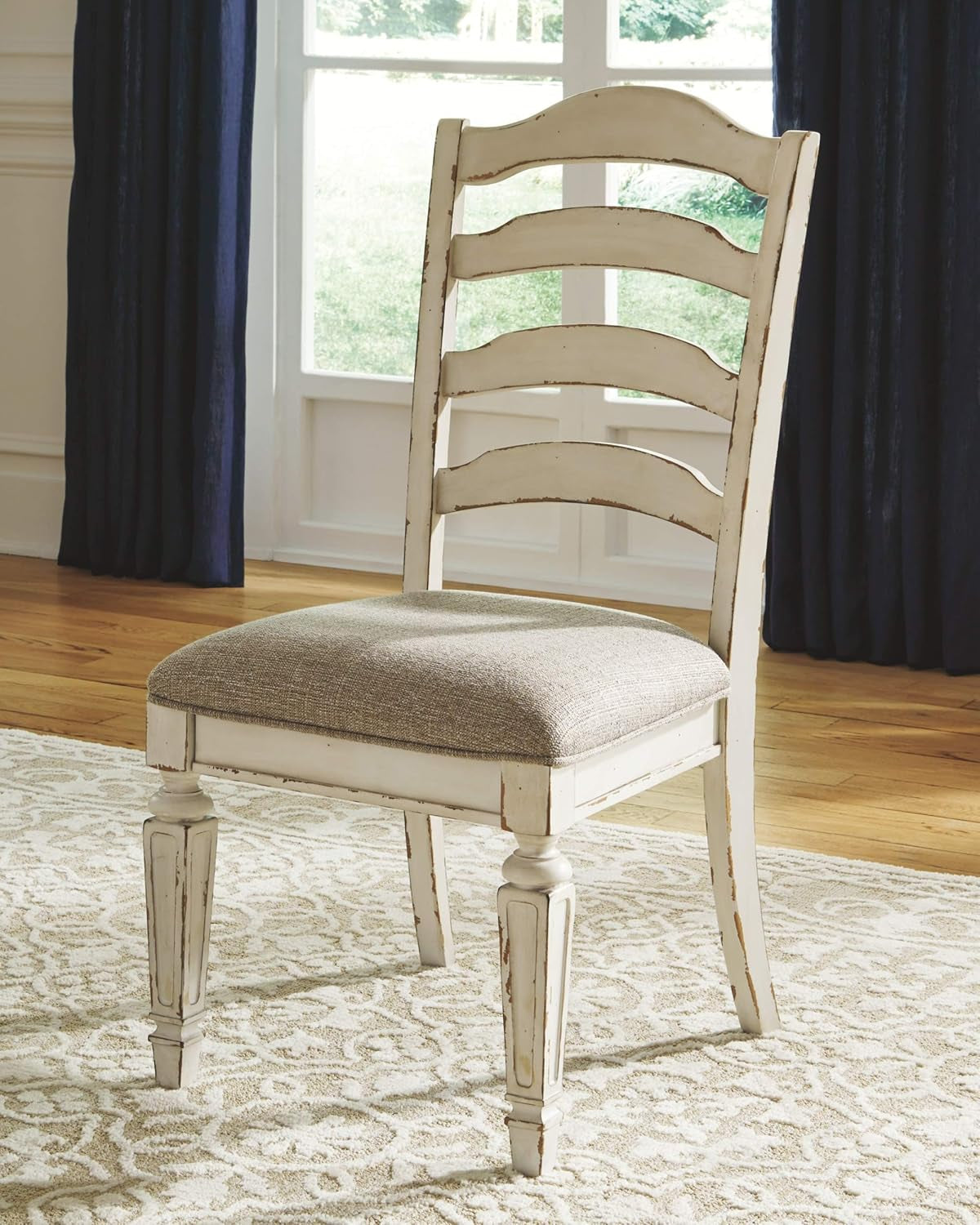 Realyn Dining Room Upholstered Chair 2 Count, Antique White-1