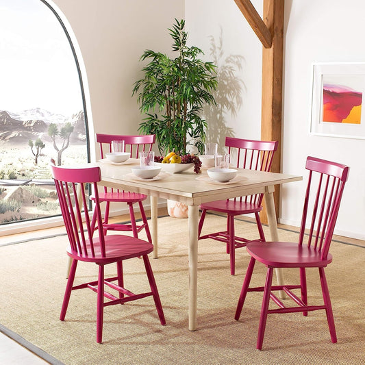American Homes Collection Raspberry Pink Spindle Side Chair, Set of 2-0