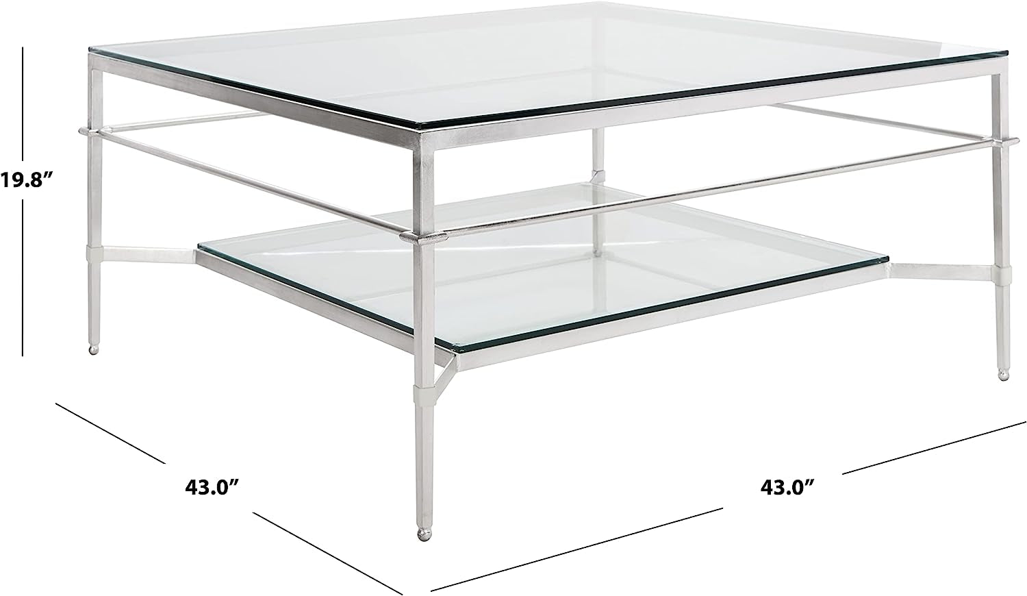 Silver Leaf Glass Couture Cocktail Table-1