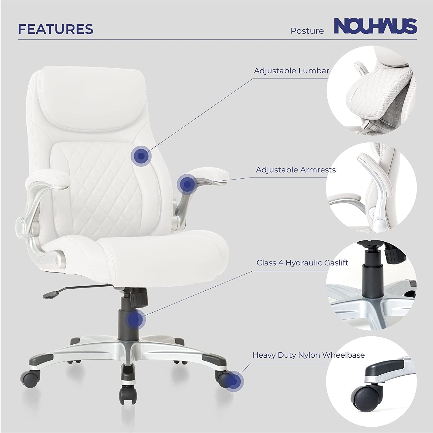 Nouhaus Ergonomic Office Chair with Lumbar Support-2