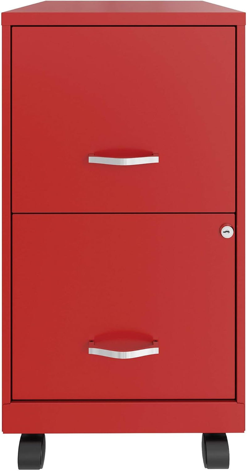 LYS SOHO File/File Mobile File Cabinet, Red-3