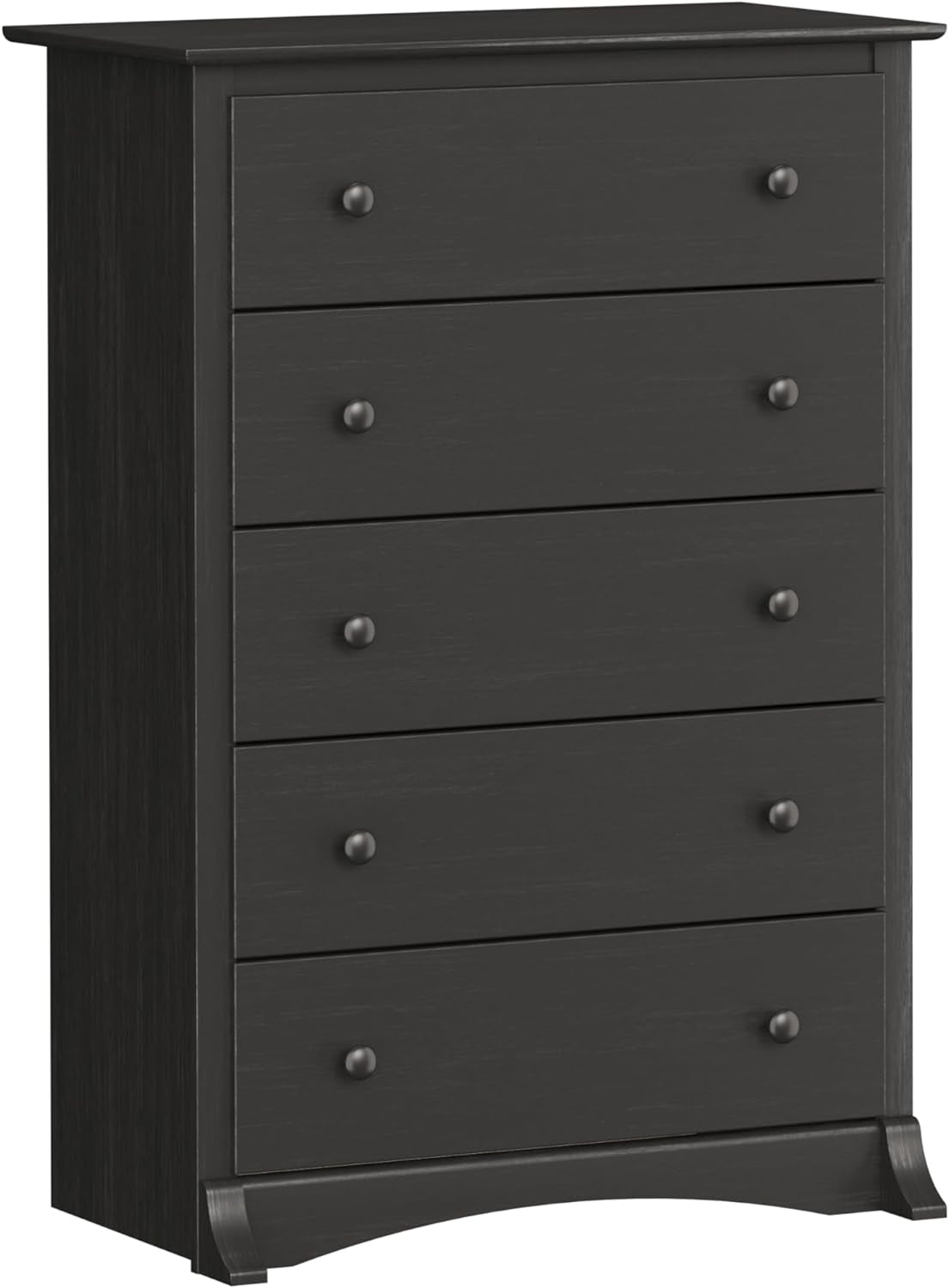 Sonoma Traditional 5-Drawer Tall Dresser for Bedroom, Functional Bedroom Dresser Chest of Drawers 17.75" D X 31.5" W X 44.75" H, Washed Black-0