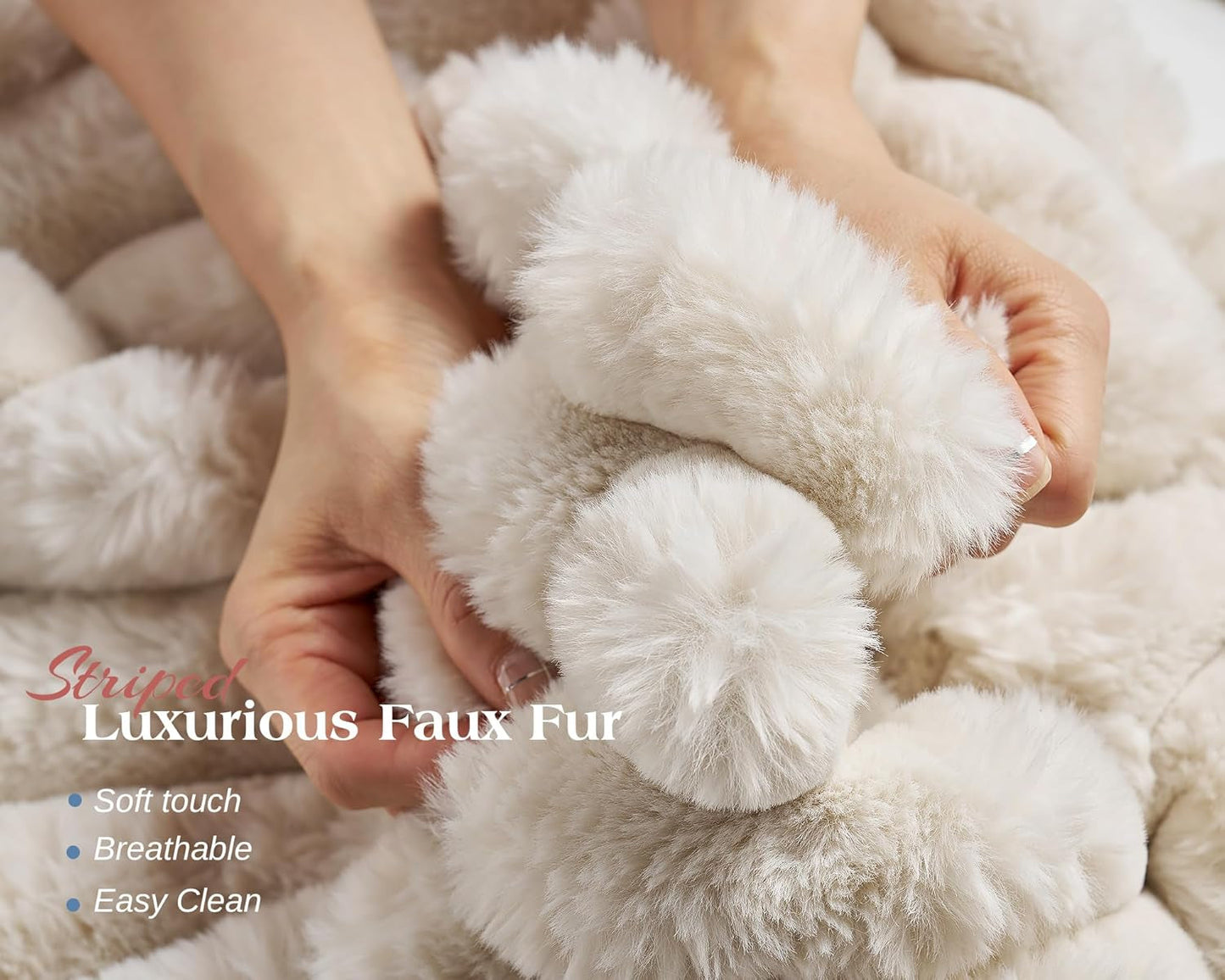 53.5 Inch Chaise Lounge Indoor, Upholstered Sofa Bed with Throw Pillows and Armrests, Sleeper Chair- Plush Chair Bed for Living Room, Off-White-3