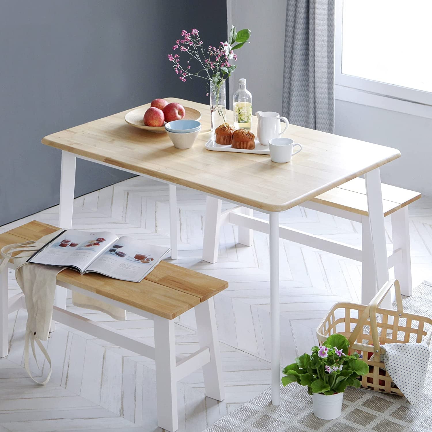 Mid Century Modern Rectangular Wooden Dining Table-1