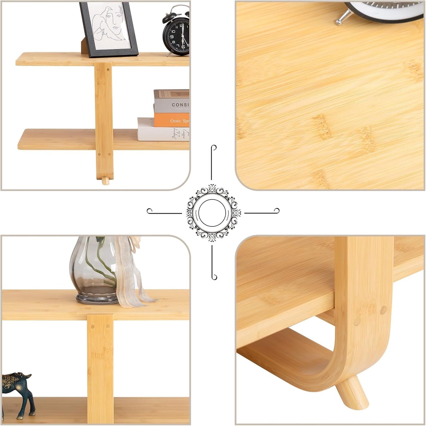 Bamboo TV Stand for 65" TVs with Storage-4