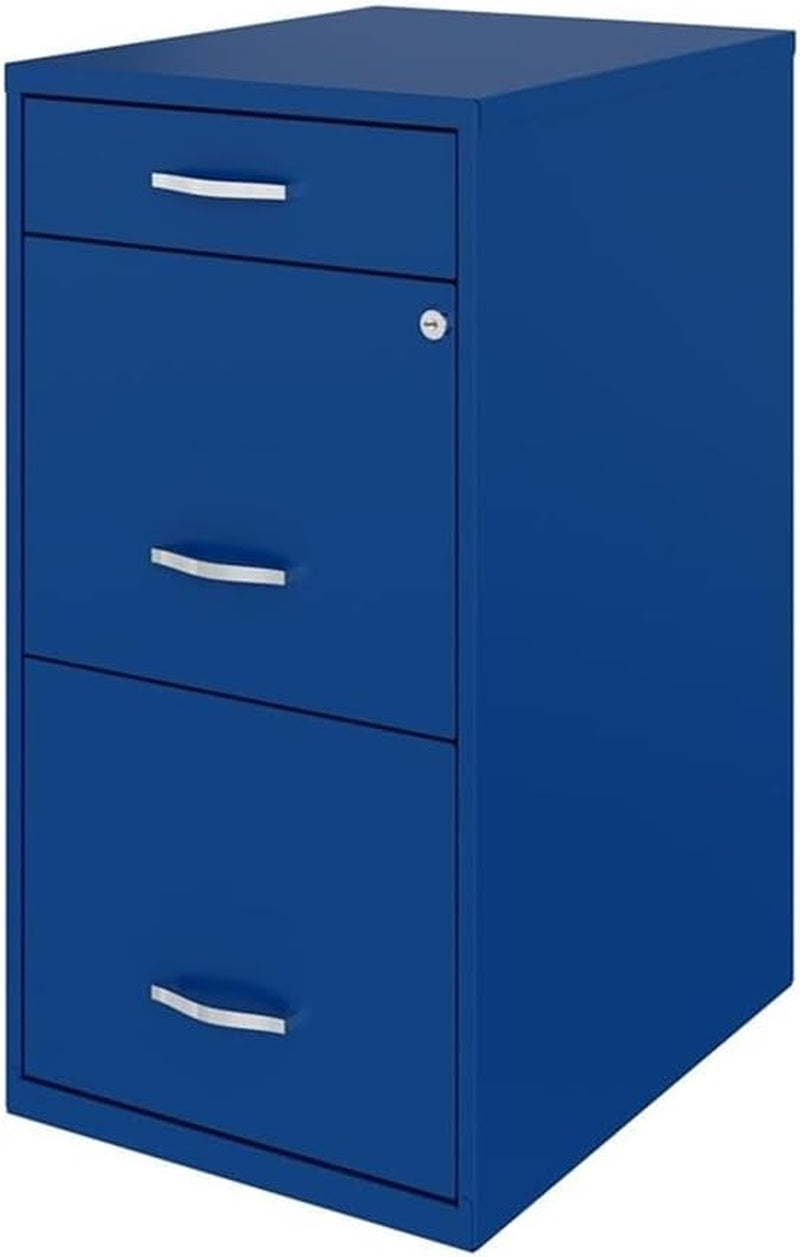 Space Solutions 18In Deep 3 Drawer Metal Organizer File Cabinet Blue, Letter Size, Fully Assembled-3