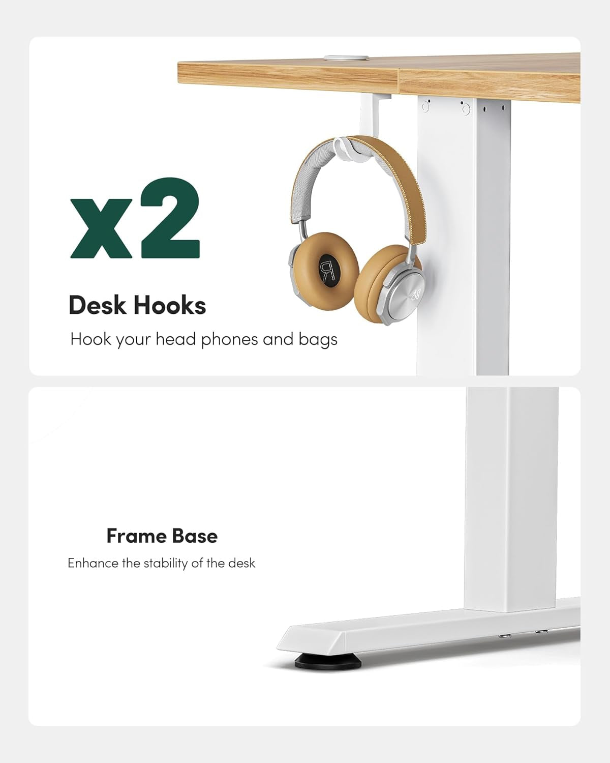 Electric Standing Desk, Height Adjustable Stand up Desk, 55 X 24 Inches Sit Stand Home Office Desk, Computer Desk, Light Rustic Brown-4