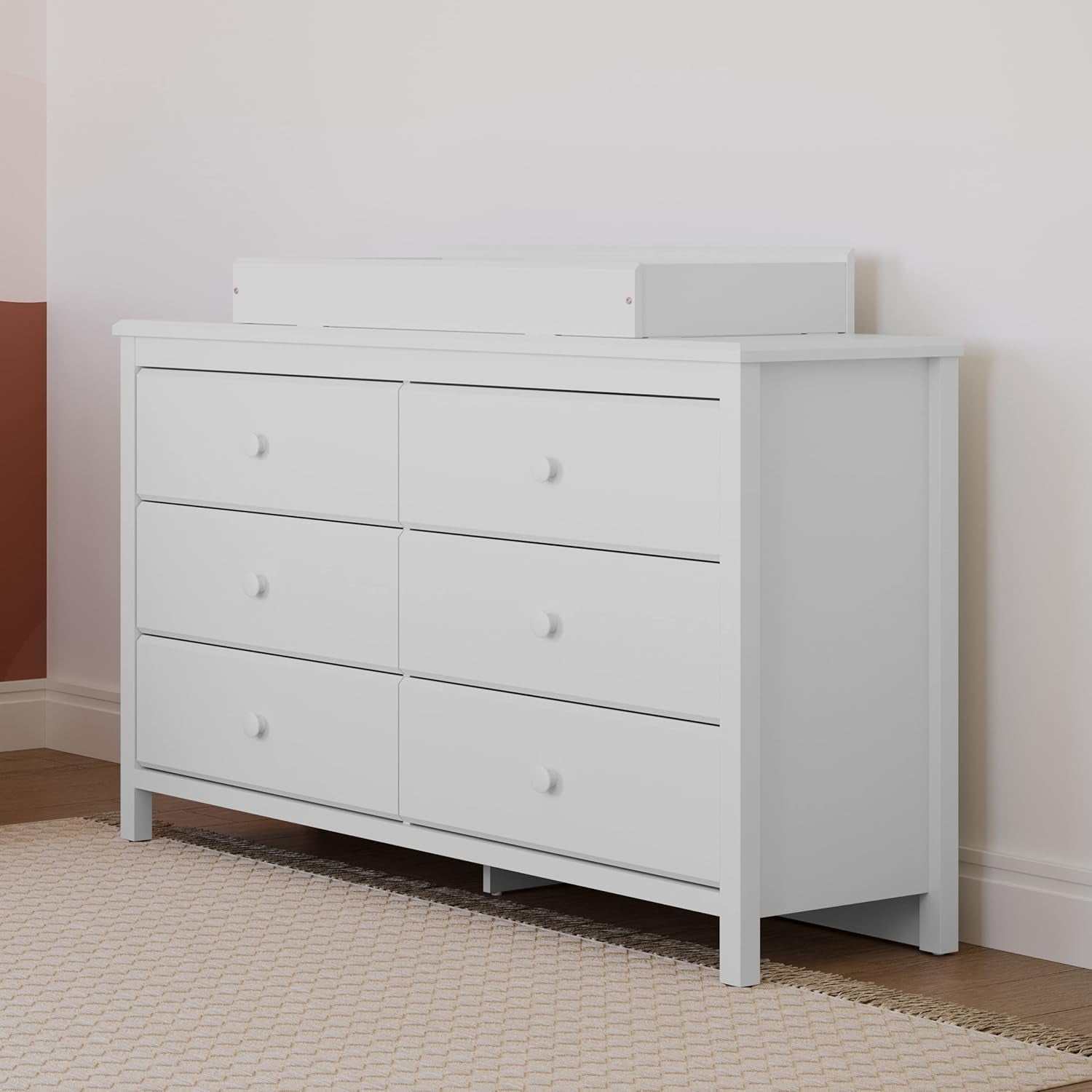 White 6 Drawer Double Dresser Nursery Kids-3