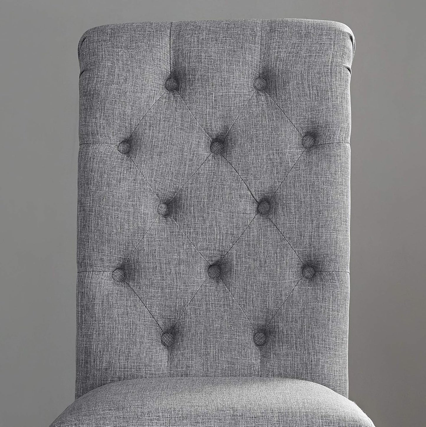 Leviton Solid Wood Tufted Dining Chair, Set of 2, Gray-3