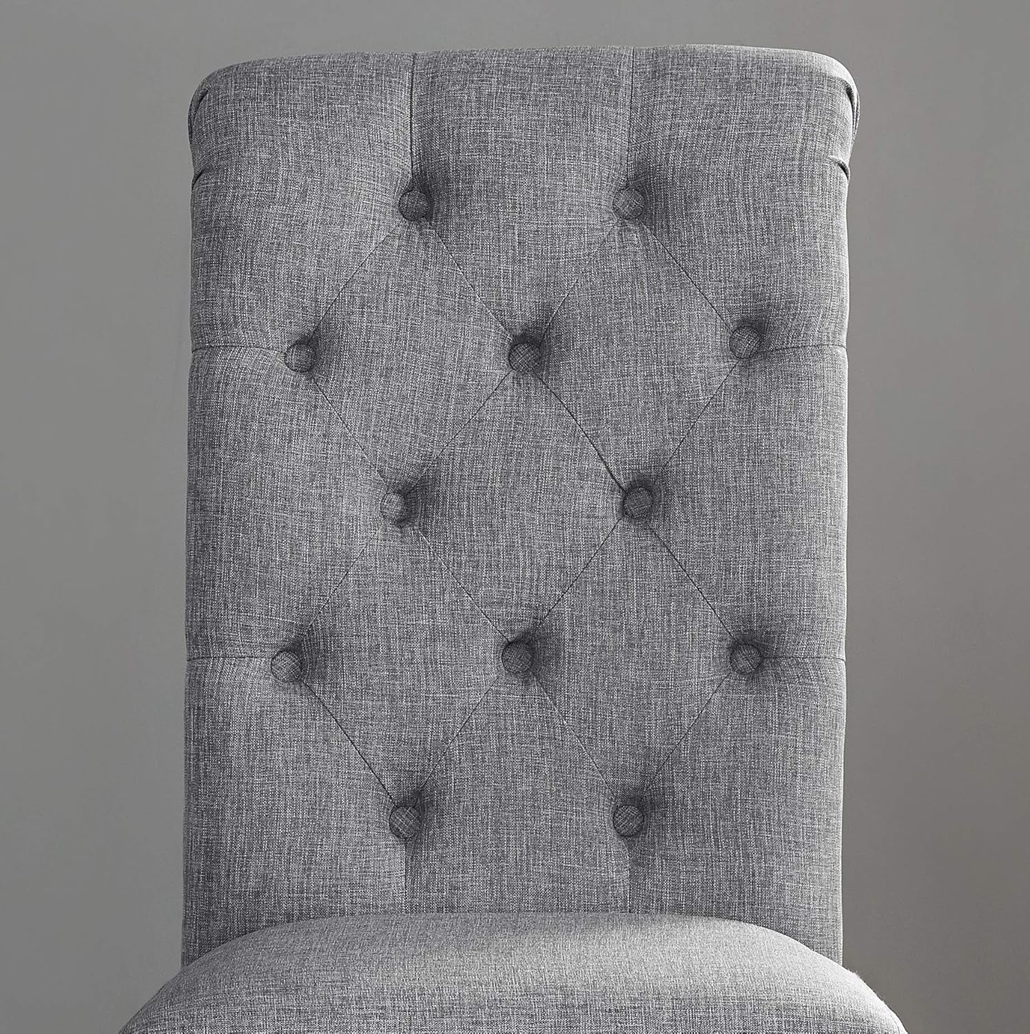 Leviton Solid Wood Tufted Dining Chair, Set of 2, Gray-3