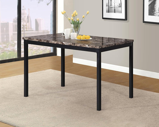 Noyes Metal Dining Table with Laminated Faux Marble Top-0