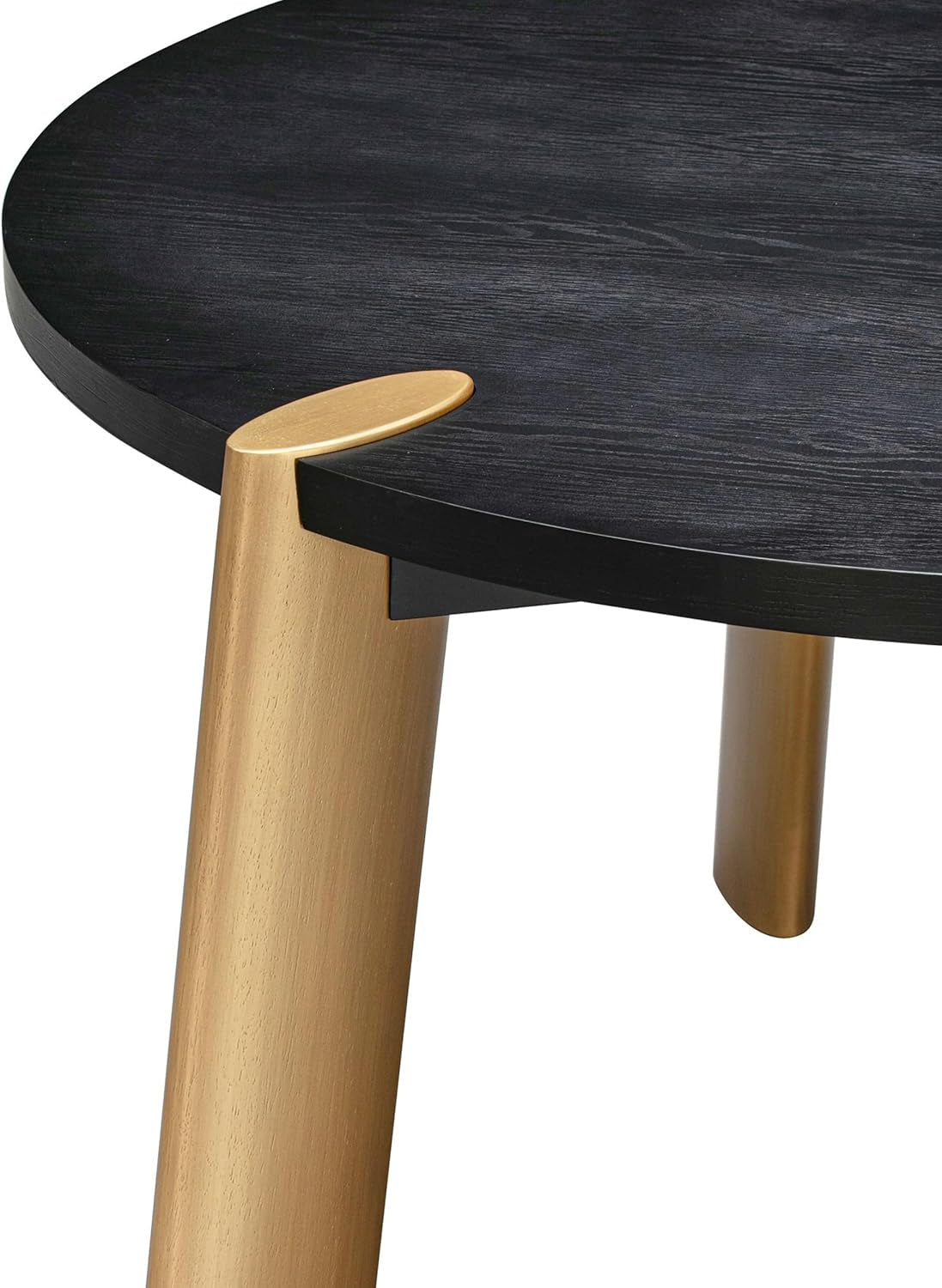 Tribase 47 Inch Modern Design, round Dinner Table for Dining Room, Living Room Furniture, Effortless Assembly, Burnt Black-3