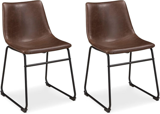 Mid Century Centiar 18.75" Dining Bucket Chair, 2 Count, Black and Brown-0