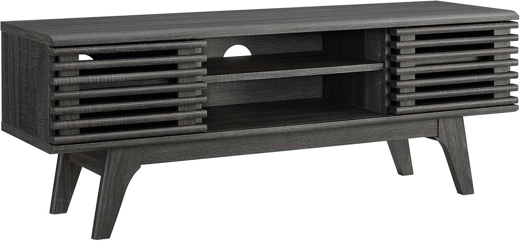Render Mid-Century Modern Low Profile 46 Inch Media Console TV Stand in Charcoal, 46"-0