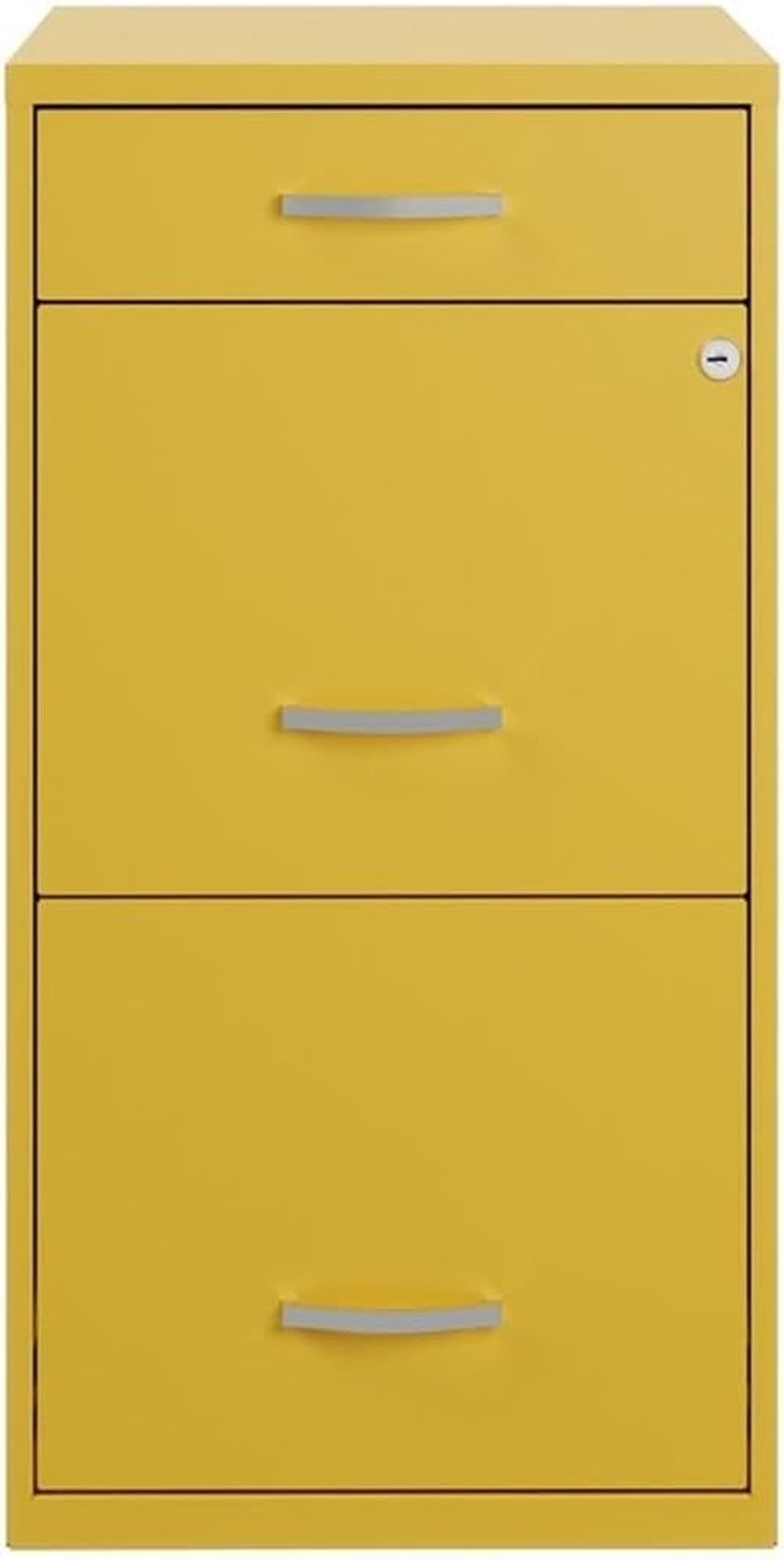 Hirsh Space Solutions 18" Deep Modern Metal Organizer File Cabinet with Cam Lock, 3-Drawer, Letter-Size, for Small Home/Home Office in Yellow-3
