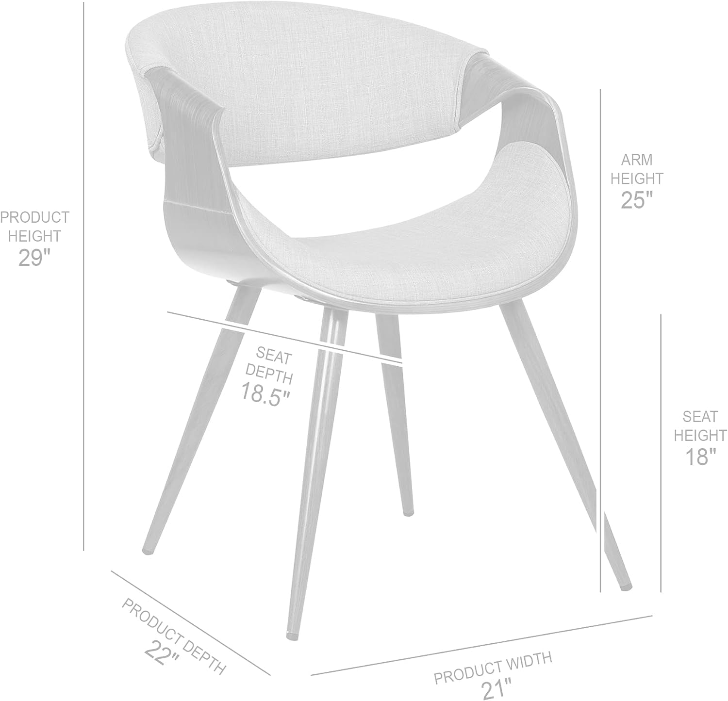 Butterfly Mid Century Modern Dining Chair for Kitchen Office Desk Vanity in Blue Fabric Upholstery and Walnut Wood Finish-2
