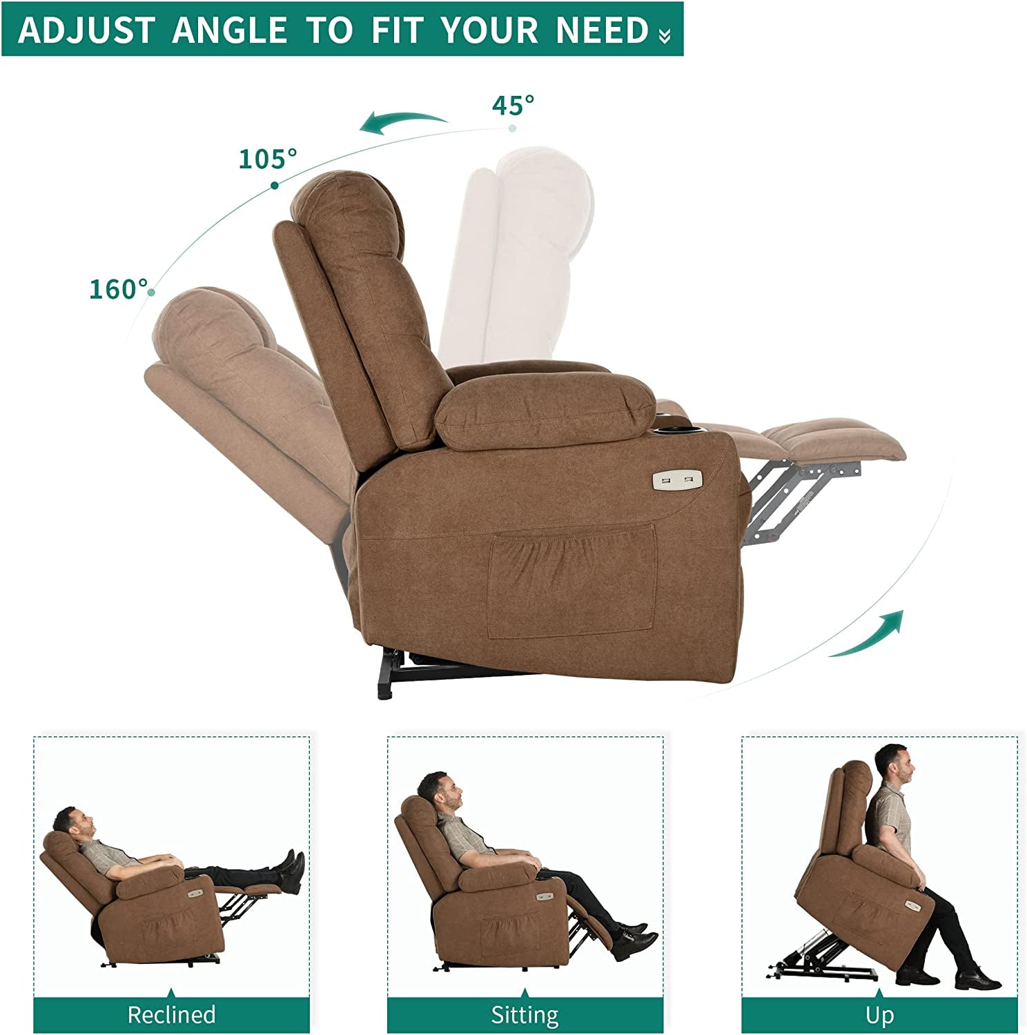 Electric Power Lift Recliner Chair for Elderly-4