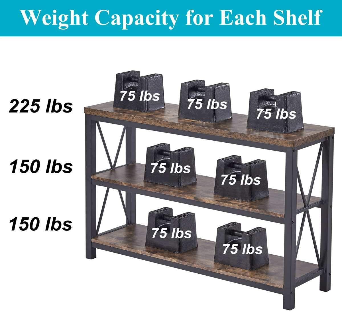 Rustic 3-Tier Sofa Console Table (47″)-4