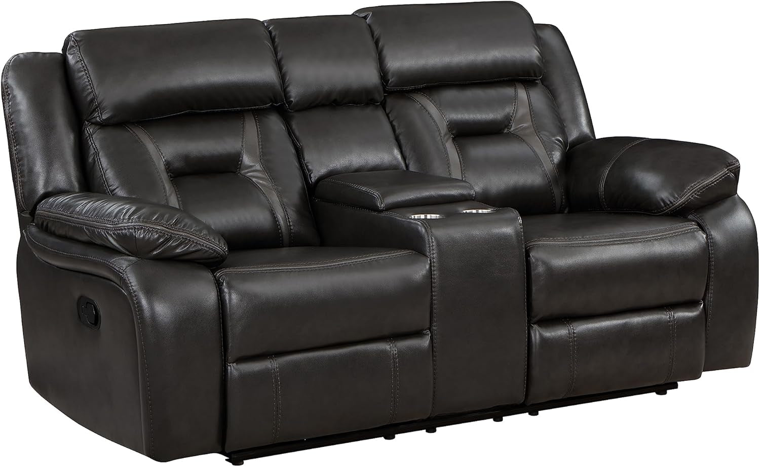 Recliner Living Room Set, Wall Hugger Manual Recliner Sofas, Couches for Living Room, Home Theater Seating, Includes Reclining Sofa and Loveseat, 2-Piece Couch Set, Gray-3