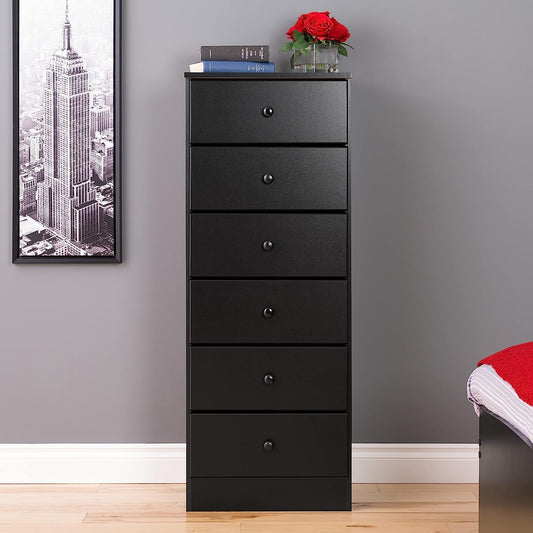 Black Astrid 6 Drawer Tall Chest for Bedroom-0