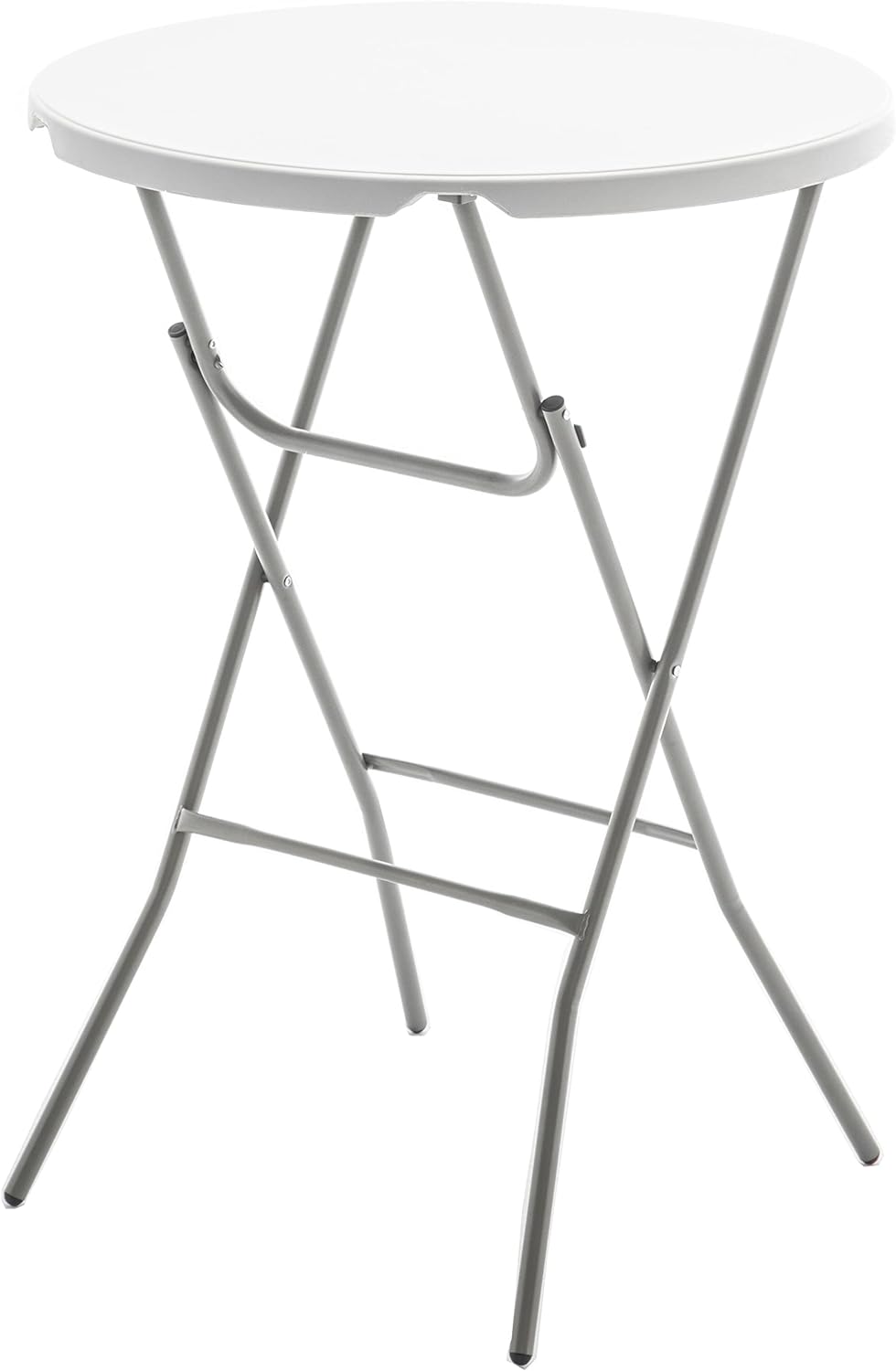 32" Round White Folding Table Set Bar Height-3