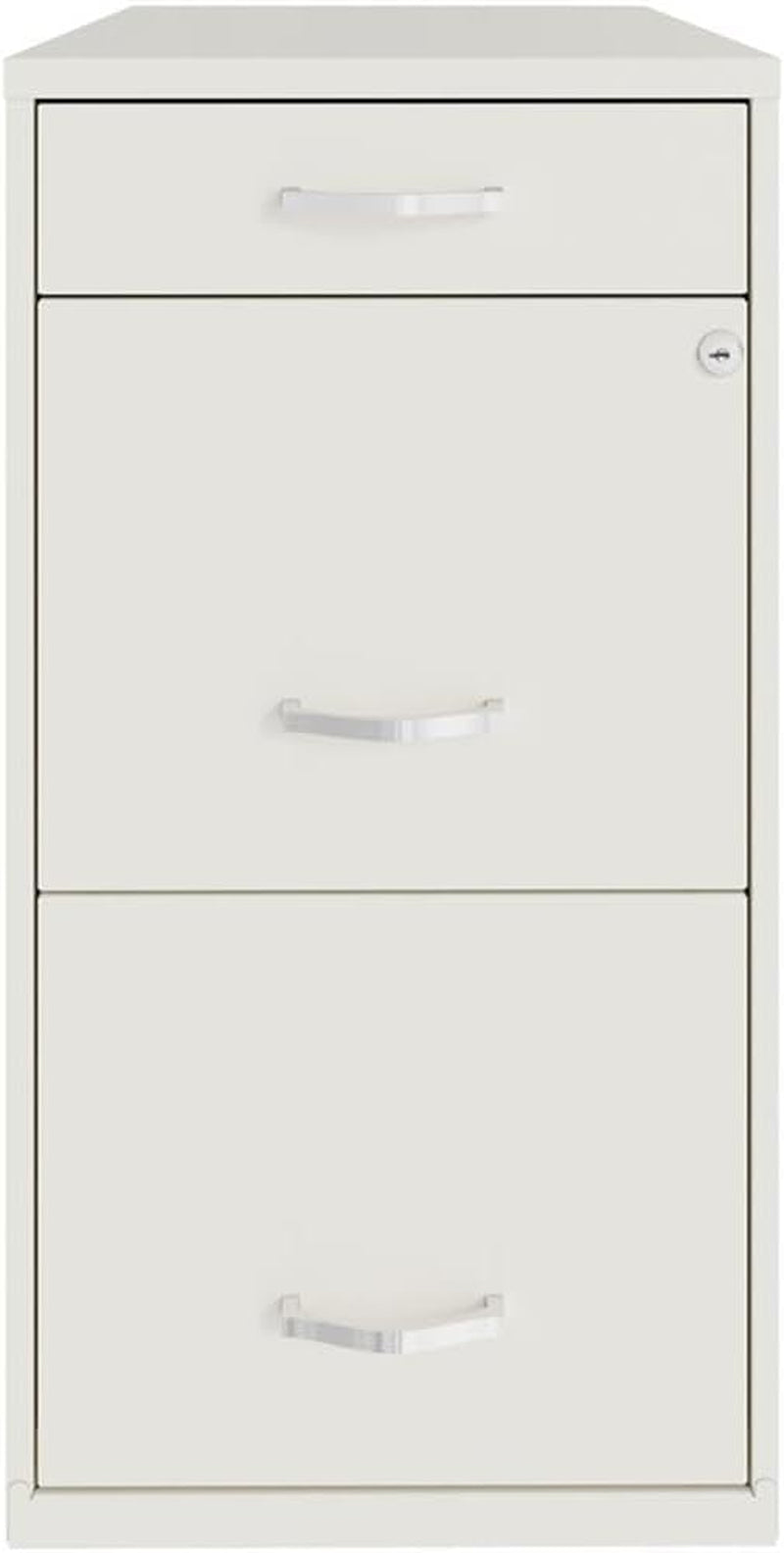 Space Solutions 18In Deep 3 Drawer Metal File Cabinet Pearl White, Letter Size, Fully Assembled-0