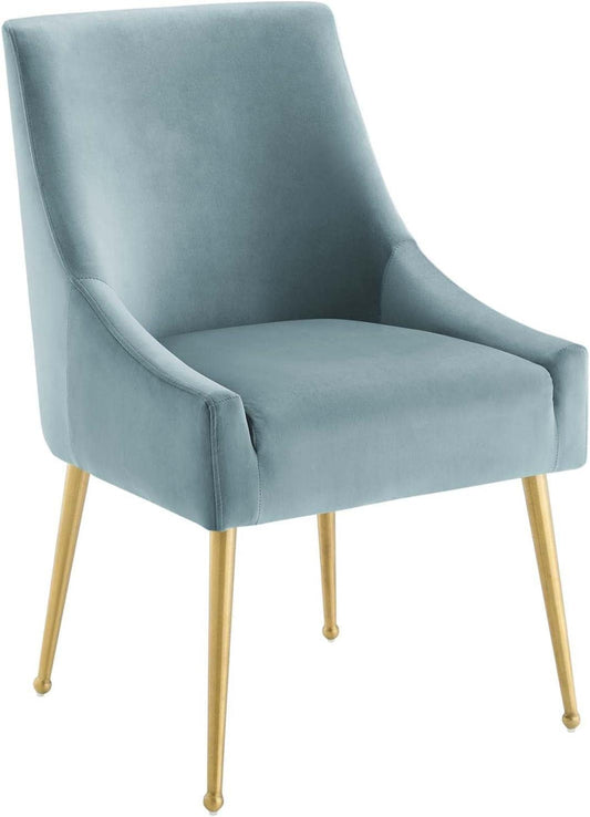 Discern Upholstered Performance Velvet Dining Chair, Light Blue-0