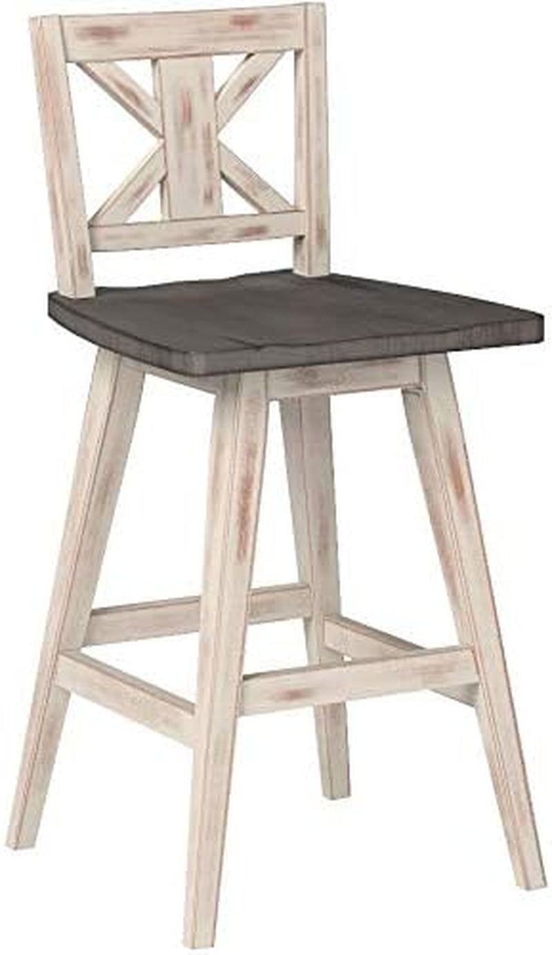 Amsonia Counter Height Swivel Barstool (Set of 2), White-3