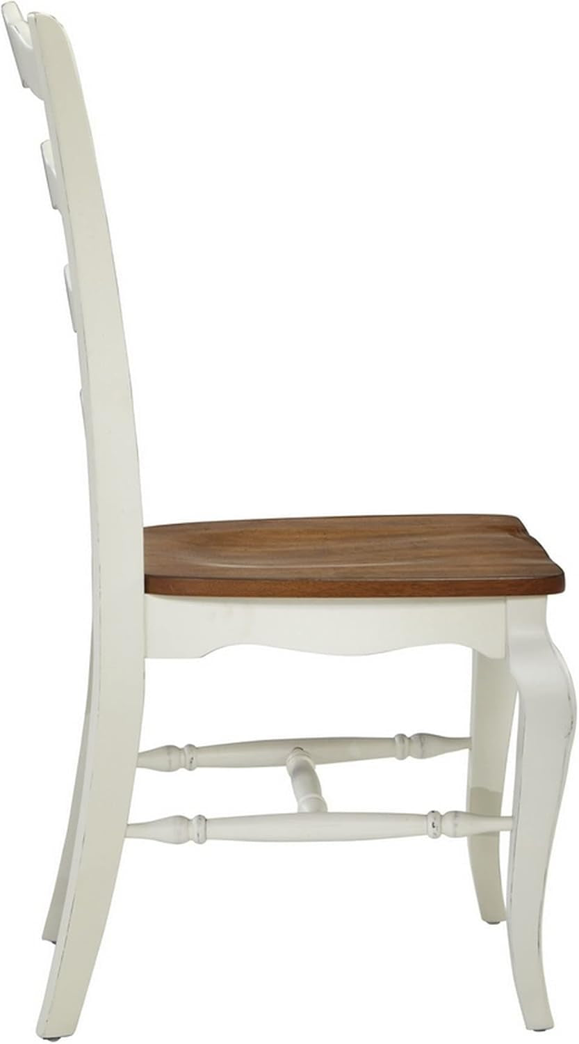 Home Styles French Countryside Oak/White Pair of Chairs with Distressed Oak and Rubbed White Finish 16.5D X 17.75W X 18H In-4