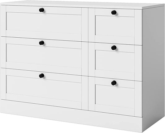 Modern White 6 Drawer Chest of Drawers-1